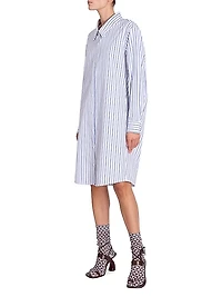 Dilana Striped Cotton Shirtdress