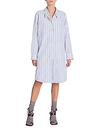 Dilana Striped Cotton Shirtdress