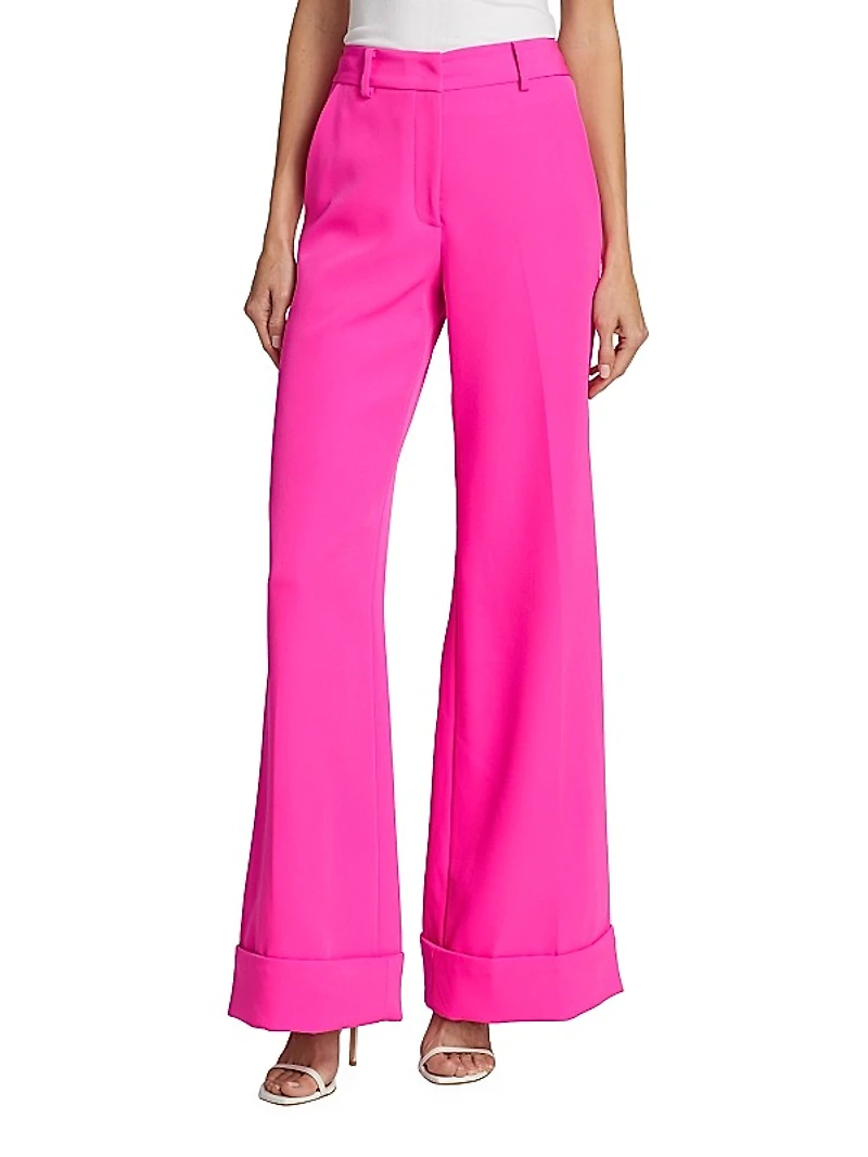 Mavis High-Waisted Wide-Leg Crepe Pants