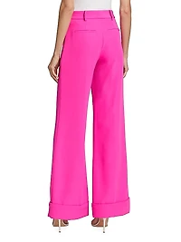 Mavis High-Waisted Wide-Leg Crepe Pants