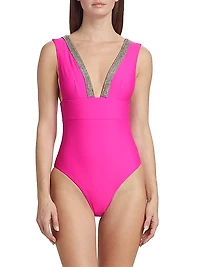 Veda Crystal Trimmed One-Piece Swimsuit