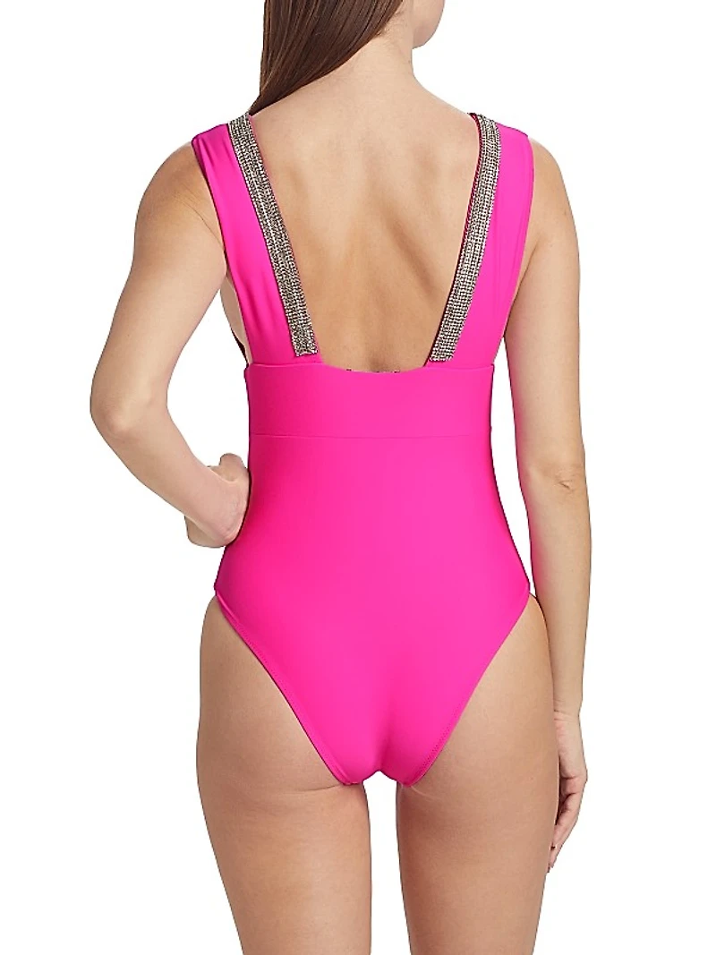 Veda Crystal Trimmed One-Piece Swimsuit