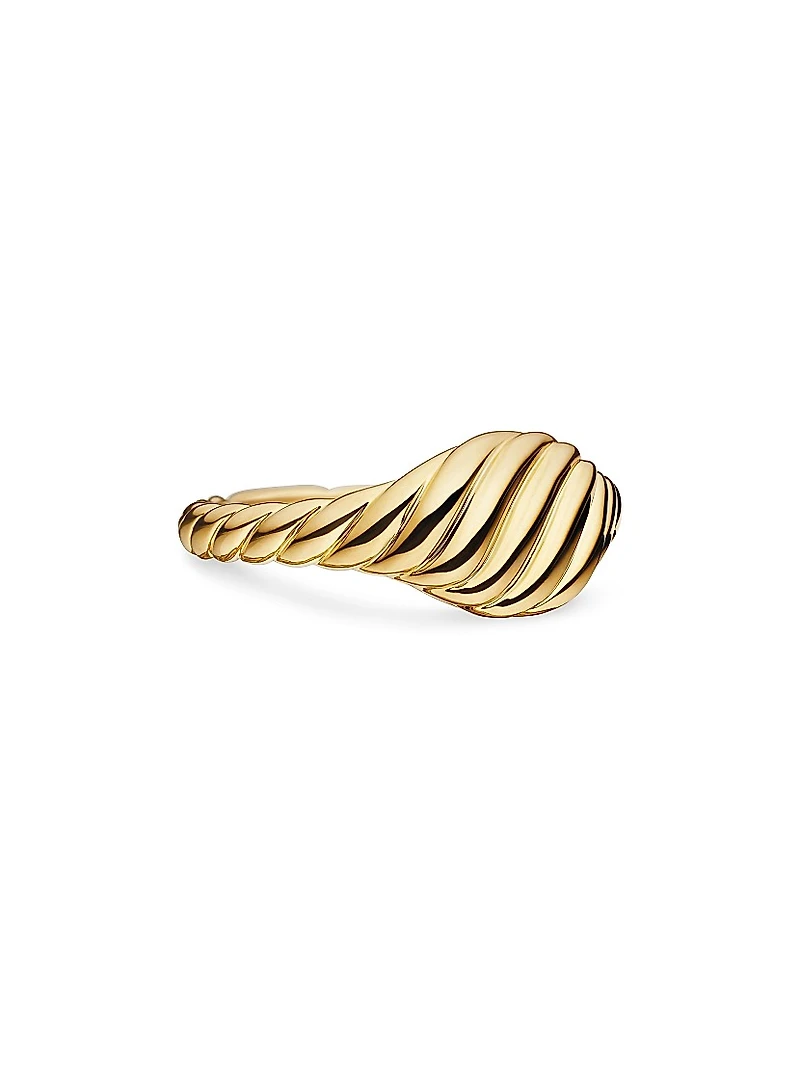 Sculpted Cable Micro Pinky Ring 18K Yellow Gold