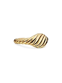Sculpted Cable Micro Pinky Ring 18K Yellow Gold