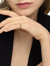 Sculpted Cable Micro Pinky Ring 18K Yellow Gold