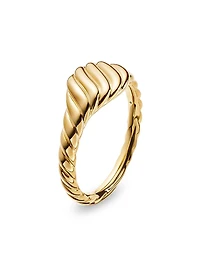 Sculpted Cable Micro Pinky Ring 18K Yellow Gold