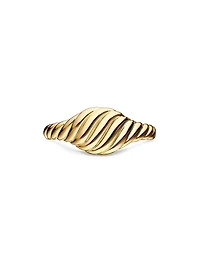 Sculpted Cable Micro Pinky Ring 18K Yellow Gold