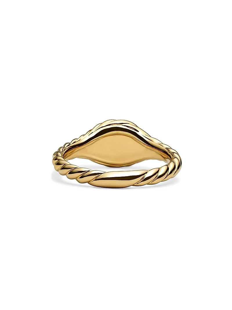 Sculpted Cable Micro Pinky Ring 18K Yellow Gold