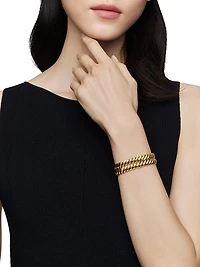 Sculpted Cable Double Wrap Bracelet 18K Yellow Gold