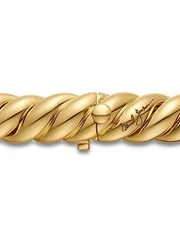 Sculpted Cable Double Wrap Bracelet 18K Yellow Gold