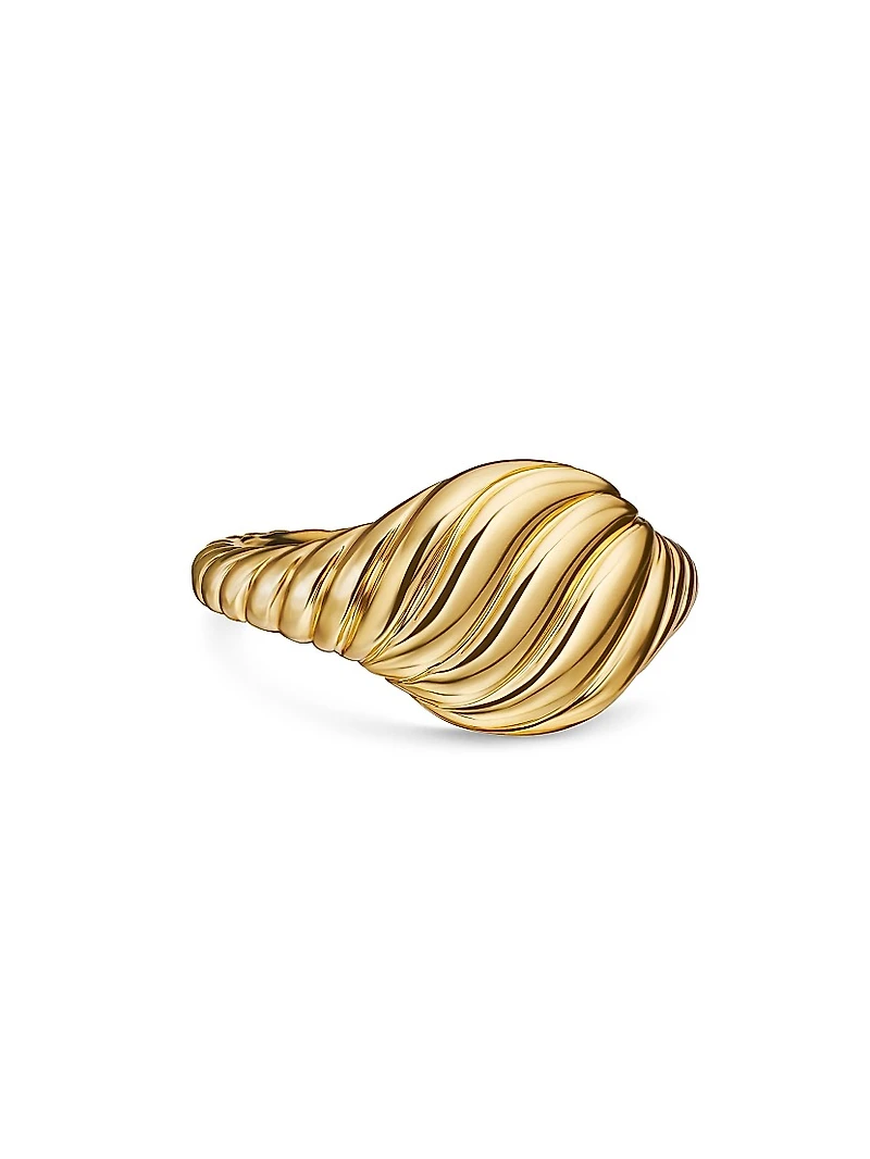 Sculpted Cable Pinky Ring 18K Yellow Gold