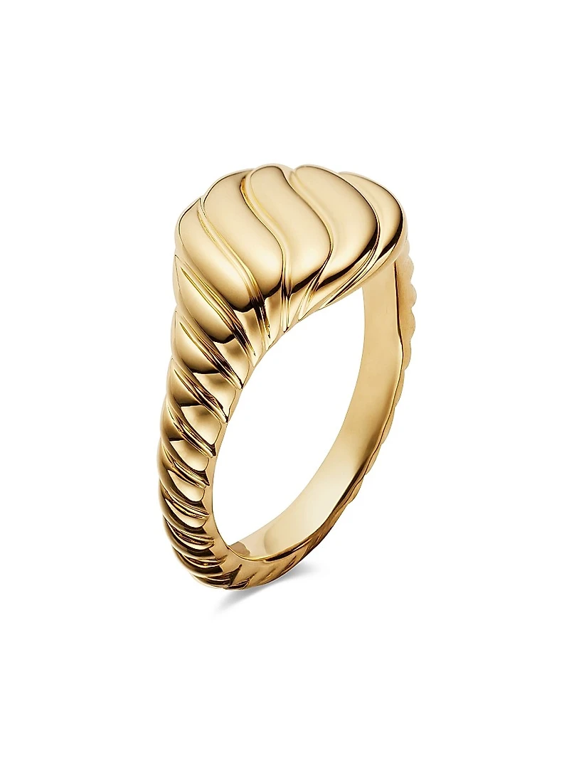 Sculpted Cable Pinky Ring 18K Yellow Gold