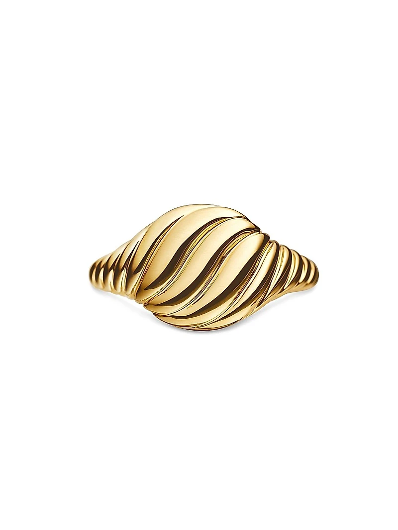 Sculpted Cable Pinky Ring 18K Yellow Gold