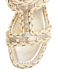 Rockstud Laminated Nappa Wedge Sandals 90MM