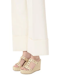 Rockstud Laminated Nappa Wedge Sandals 90MM