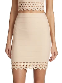 Laser-Cut Lace Miniskirt
