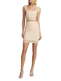 Laser-Cut Lace Miniskirt