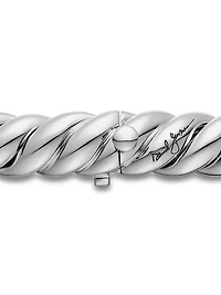 Sculpted Cable Double Wrap Bracelet Sterling Silver