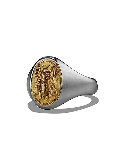 Petrvs Bee Pinky Ring in Sterling Silver