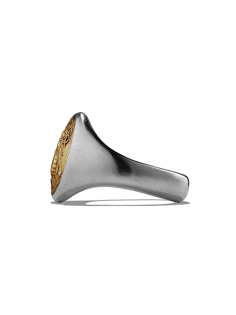 Petrvs Bee Pinky Ring in Sterling Silver