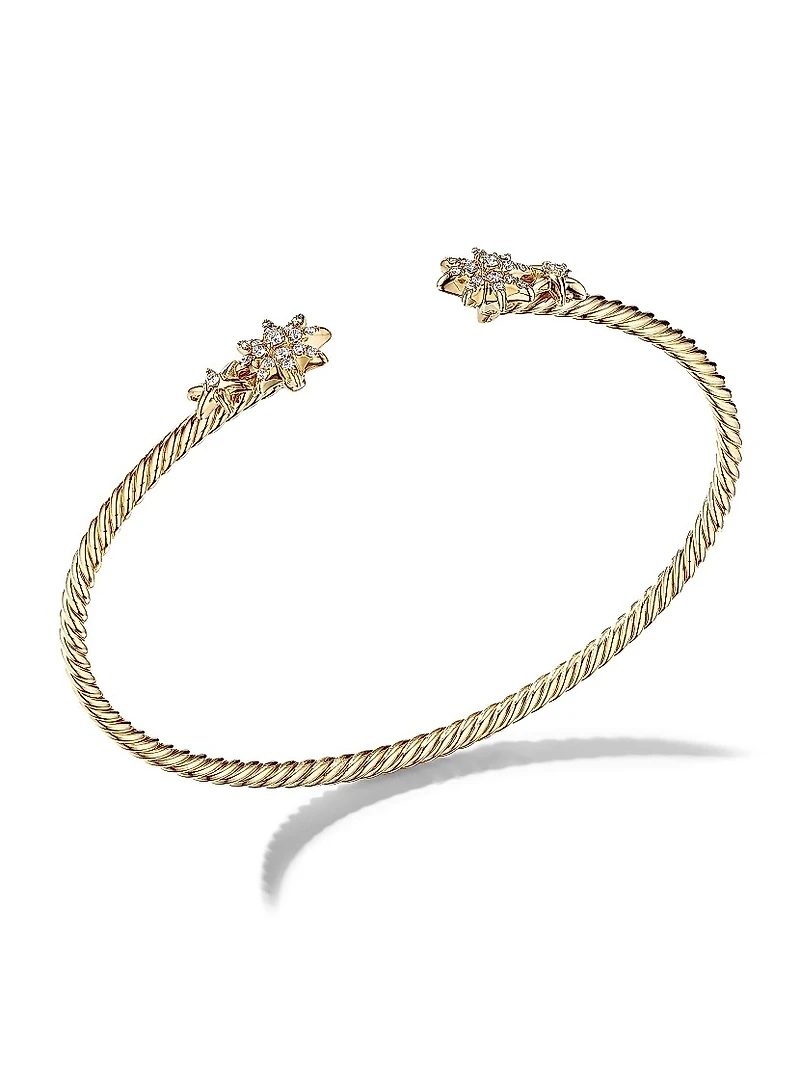 Petite Starburst Cable Bracelet 18K Yellow Gold