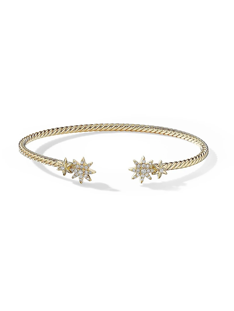 Petite Starburst Cable Bracelet 18K Yellow Gold