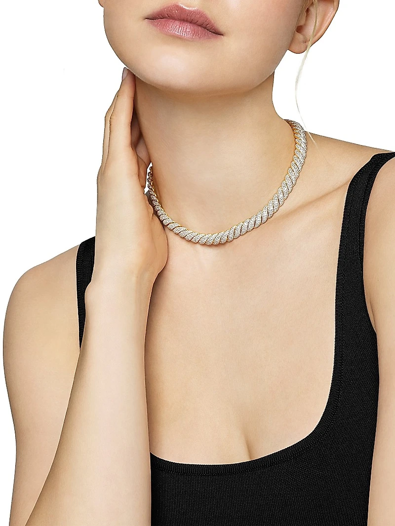 Sculpted Cable Necklace 18K White Gold