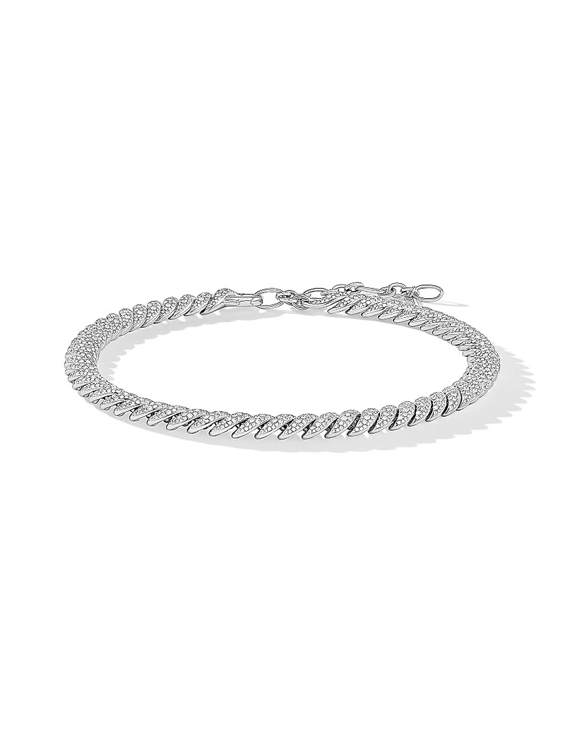 Sculpted Cable Necklace 18K White Gold
