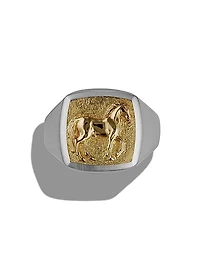 Petrvs Horse Pinky Ring in Sterling Silver