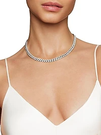 Curb Chain Necklace In Sterling Silver