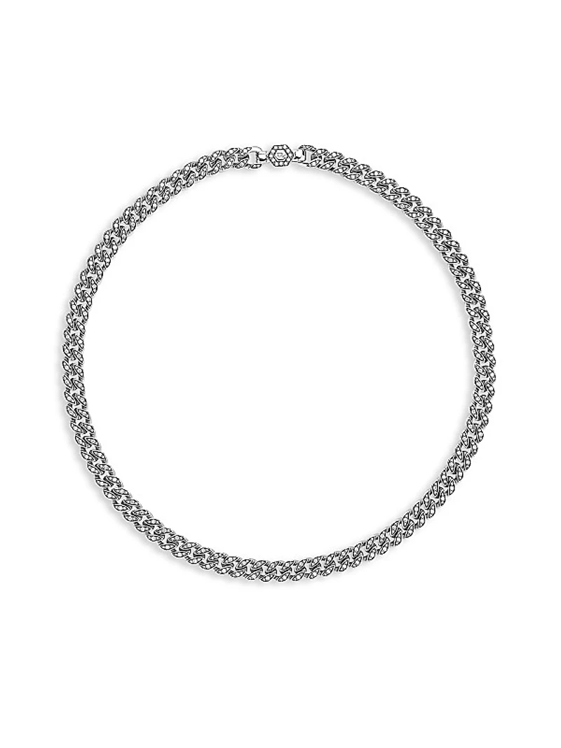 Curb Chain Necklace In Sterling Silver