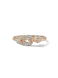 Petite Buckle Ring In 18K Rose Gold