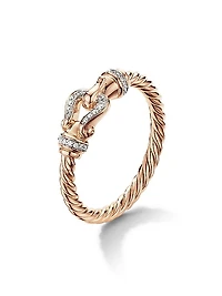 Petite Buckle Ring In 18K Rose Gold