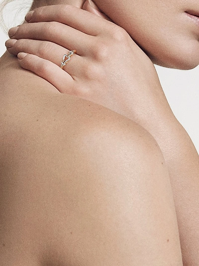 Petite Buckle Ring In 18K Rose Gold