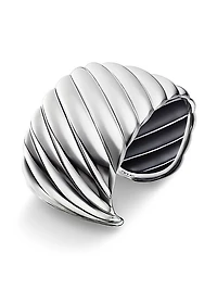 Sculpted Cable Cuff Bracelet In Sterling Silver