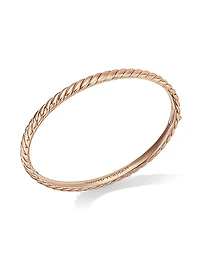 Sculpted Cable Bangle Bracelet in 18K Rose Gold, 4.6mm