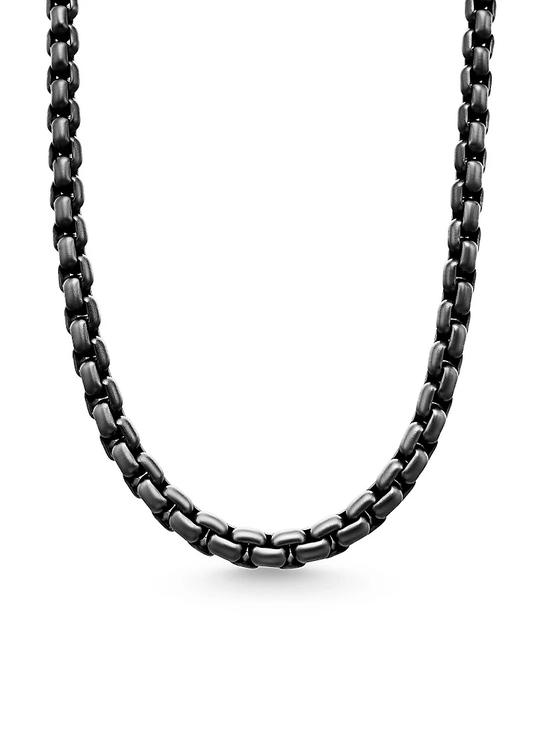 Box Chain Necklace Stainless Steel and Sterling Silver