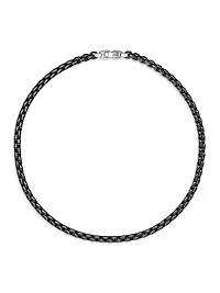 Box Chain Necklace Stainless Steel and Sterling Silver