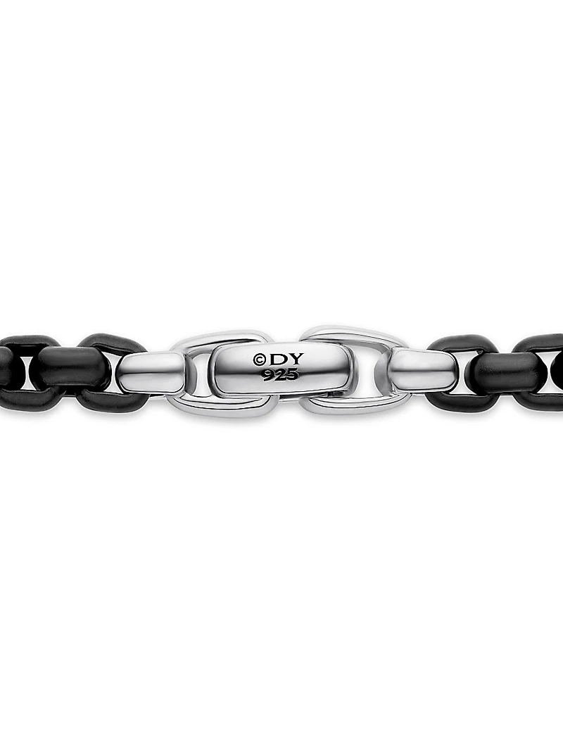 Box Chain Necklace Stainless Steel and Sterling Silver