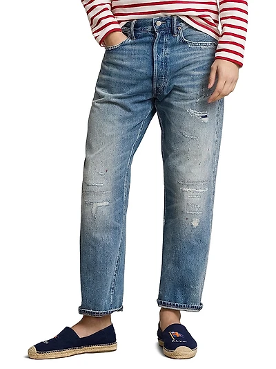 Distressed Slim-Fit Jeans