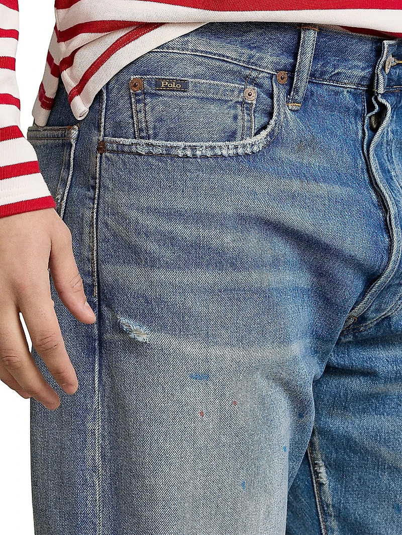 Distressed Slim-Fit Jeans