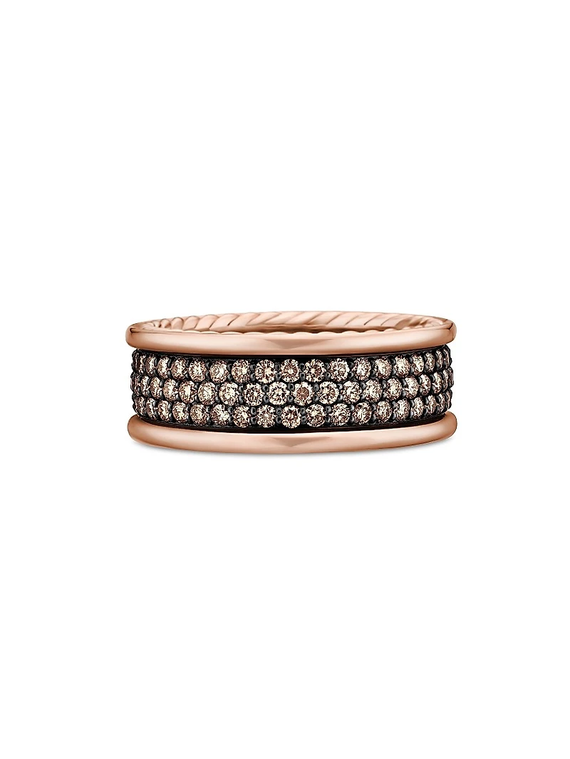 Streamline Three Row Band Ring 18K Rose Gold