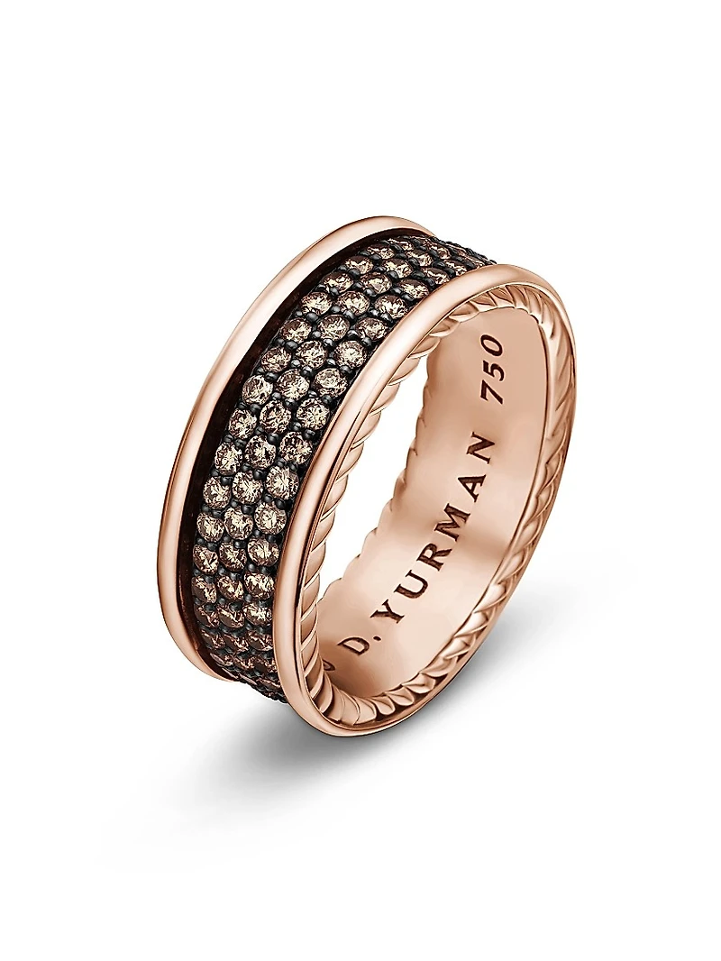 Streamline Three Row Band Ring 18K Rose Gold