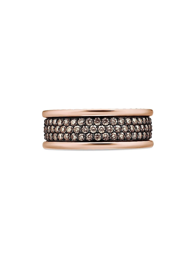 Streamline Three Row Band Ring 18K Rose Gold