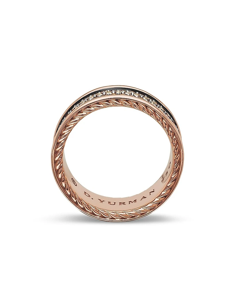 Streamline Three Row Band Ring 18K Rose Gold