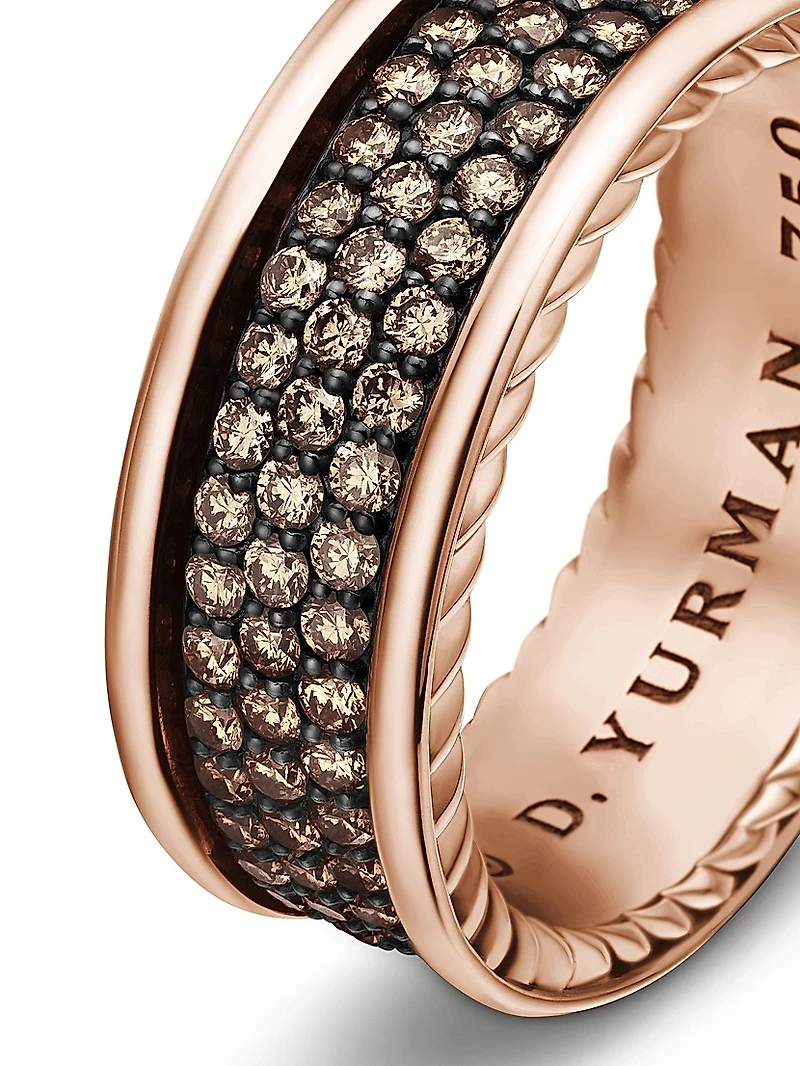 Streamline Three Row Band Ring 18K Rose Gold