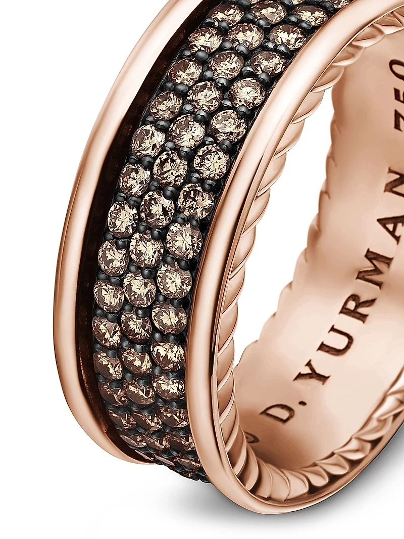 Streamline Three Row Band Ring 18K Rose Gold
