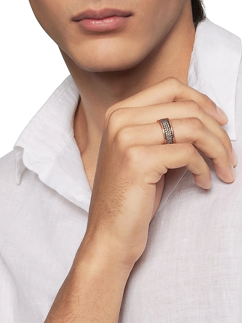 Streamline Three Row Band Ring 18K Rose Gold