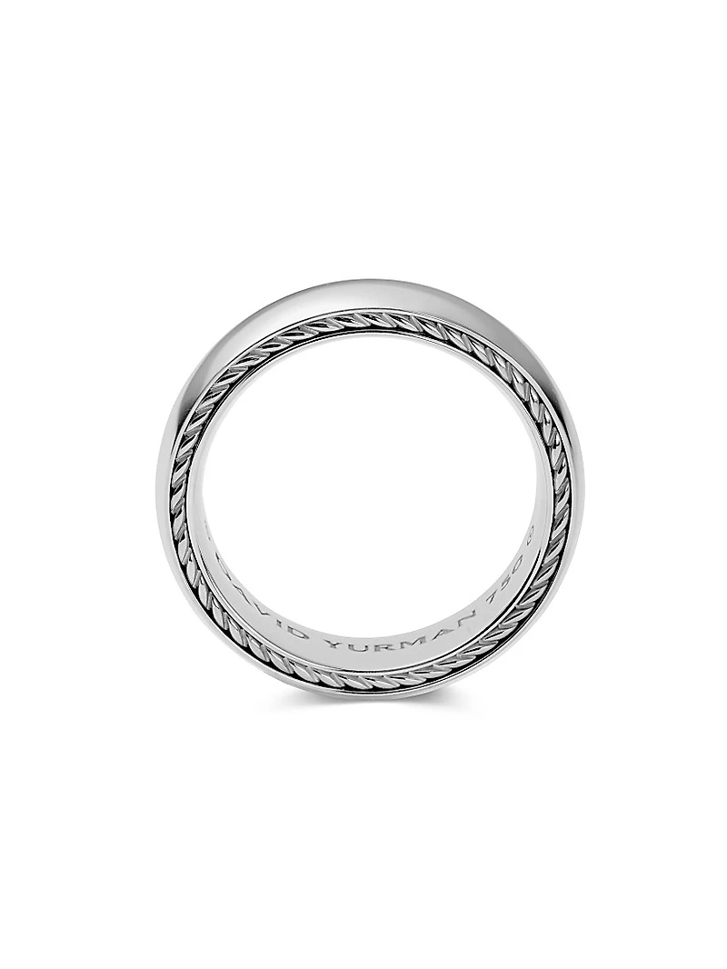 Streamline Band Ring 18K White Gold, 6mm