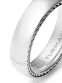 Streamline Band Ring 18K White Gold, 6mm